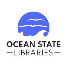 logo of Ocean State Libraries with birds flying in blue sky